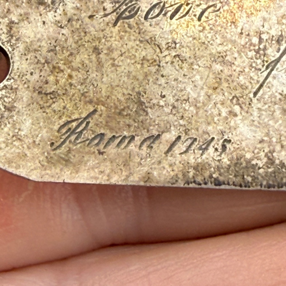 Vintage WWII ID Bracelet Sweetheart Engraved Miriam Love From Jack Roma 1945 - Picture 3 of 9